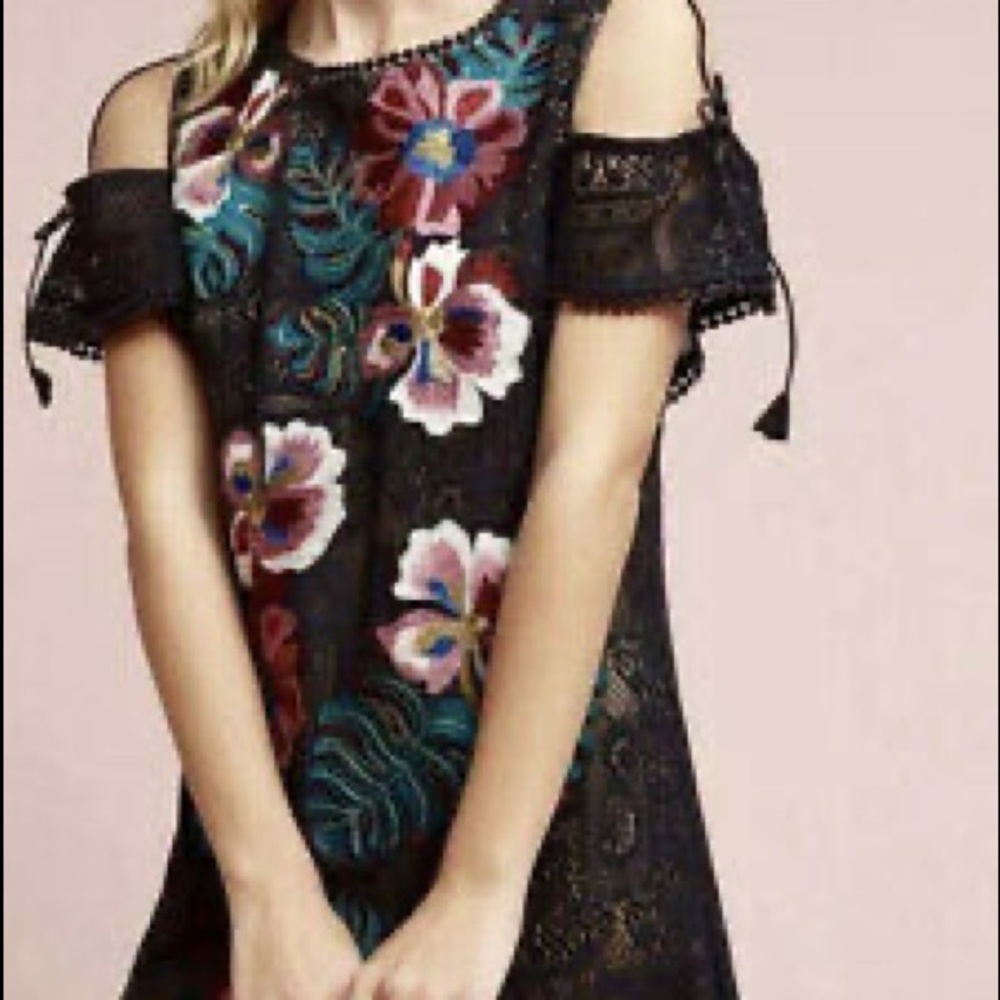 Anthropologie Lace Flower Dress